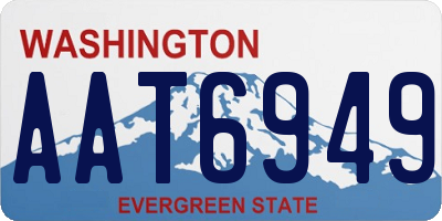 WA license plate AAT6949
