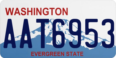 WA license plate AAT6953
