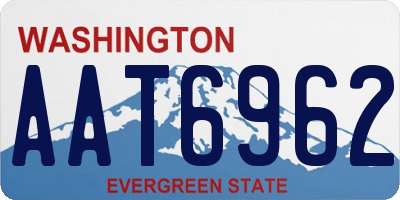 WA license plate AAT6962
