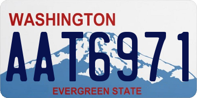 WA license plate AAT6971