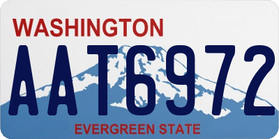 WA license plate AAT6972