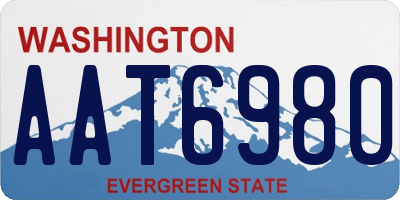 WA license plate AAT6980
