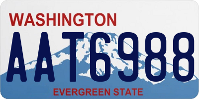 WA license plate AAT6988