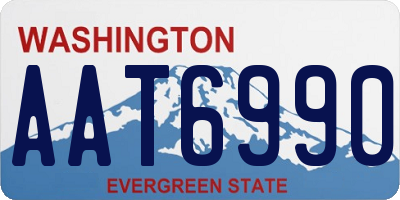 WA license plate AAT6990