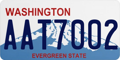WA license plate AAT7002