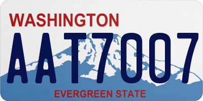 WA license plate AAT7007