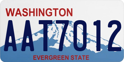 WA license plate AAT7012