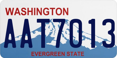 WA license plate AAT7013