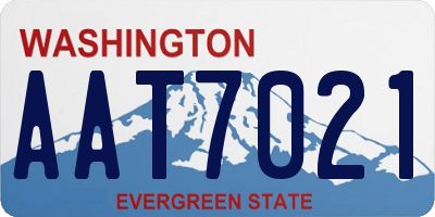 WA license plate AAT7021
