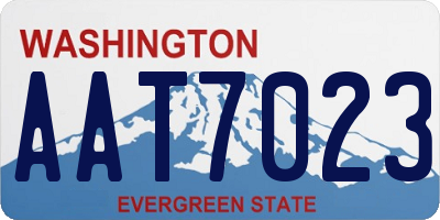 WA license plate AAT7023