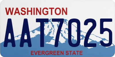 WA license plate AAT7025