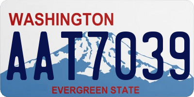 WA license plate AAT7039