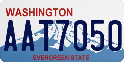 WA license plate AAT7050