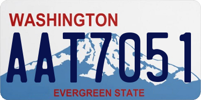 WA license plate AAT7051