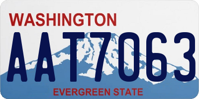WA license plate AAT7063