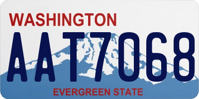 WA license plate AAT7068