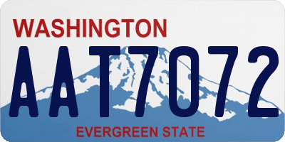 WA license plate AAT7072