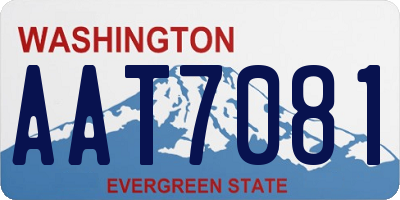 WA license plate AAT7081