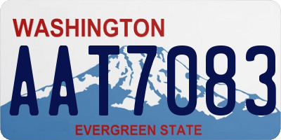 WA license plate AAT7083