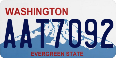 WA license plate AAT7092