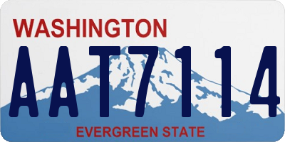 WA license plate AAT7114