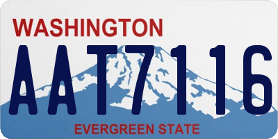 WA license plate AAT7116
