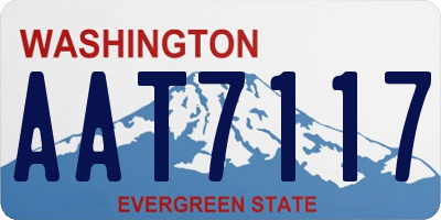 WA license plate AAT7117