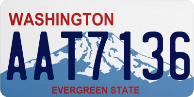 WA license plate AAT7136