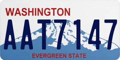 WA license plate AAT7147