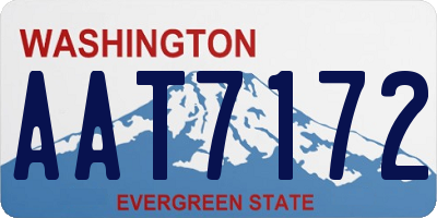 WA license plate AAT7172