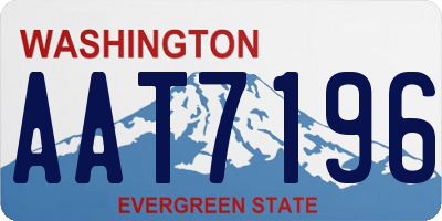 WA license plate AAT7196