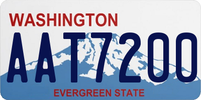 WA license plate AAT7200