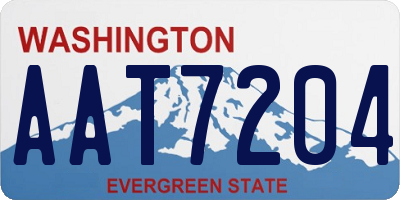 WA license plate AAT7204