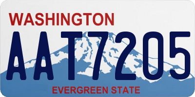 WA license plate AAT7205