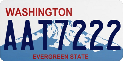 WA license plate AAT7222