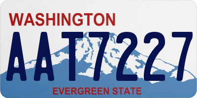 WA license plate AAT7227