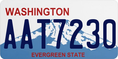 WA license plate AAT7230