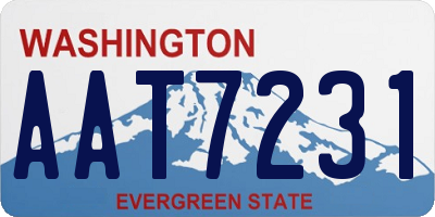 WA license plate AAT7231