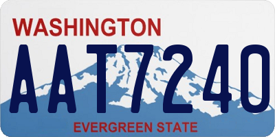 WA license plate AAT7240