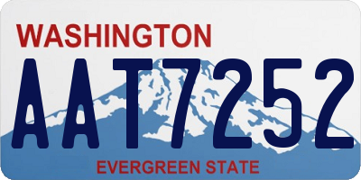 WA license plate AAT7252