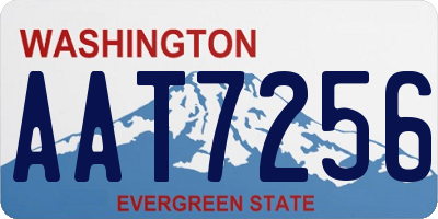 WA license plate AAT7256