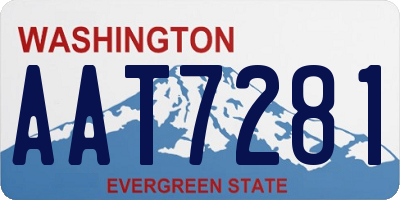 WA license plate AAT7281