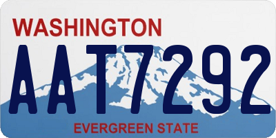 WA license plate AAT7292