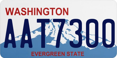 WA license plate AAT7300