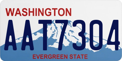 WA license plate AAT7304