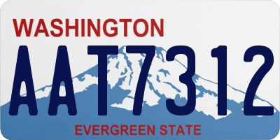 WA license plate AAT7312