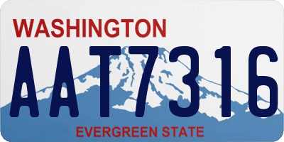 WA license plate AAT7316