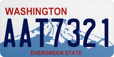 WA license plate AAT7321