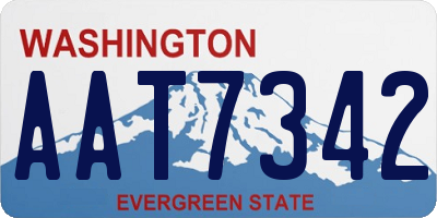 WA license plate AAT7342