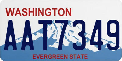 WA license plate AAT7349